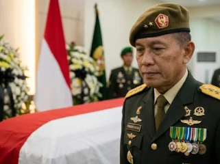 Penghormatan terakhir untuk mantan Menteri Pertahanan Jenderal TNI (Purn) Ryamizard Ryacudu yang wafat pada Minggu (31/5/2026). Rekam jejak dan pengabdian sang jenderal infanteri murni ini membekas kuat dalam sejarah pertahanan Indonesia. (Foto: Dok. Istimewa/Ilustrasi Media)