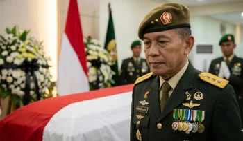 Penghormatan terakhir untuk mantan Menteri Pertahanan Jenderal TNI (Purn) Ryamizard Ryacudu yang wafat pada Minggu (31/5/2026). Rekam jejak dan pengabdian sang jenderal infanteri murni ini membekas kuat dalam sejarah pertahanan Indonesia. (Foto: Dok. Istimewa/Ilustrasi Media)