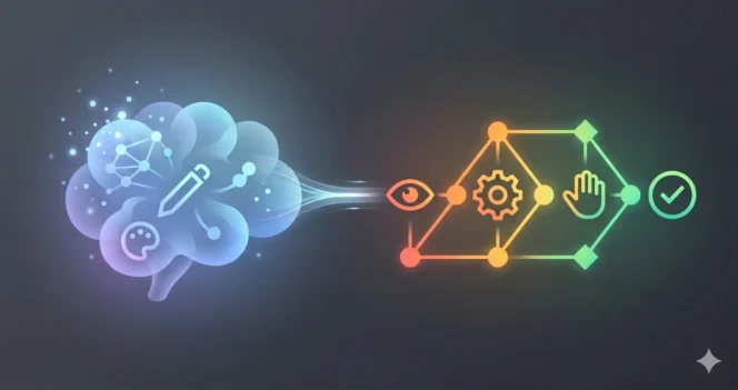 
					Perbandingan kecerdasan biologis manusia dan kecerdasan buatan dalam jaringan digital. (Foto: Ilustrasi buatan AI 'Gemini AI