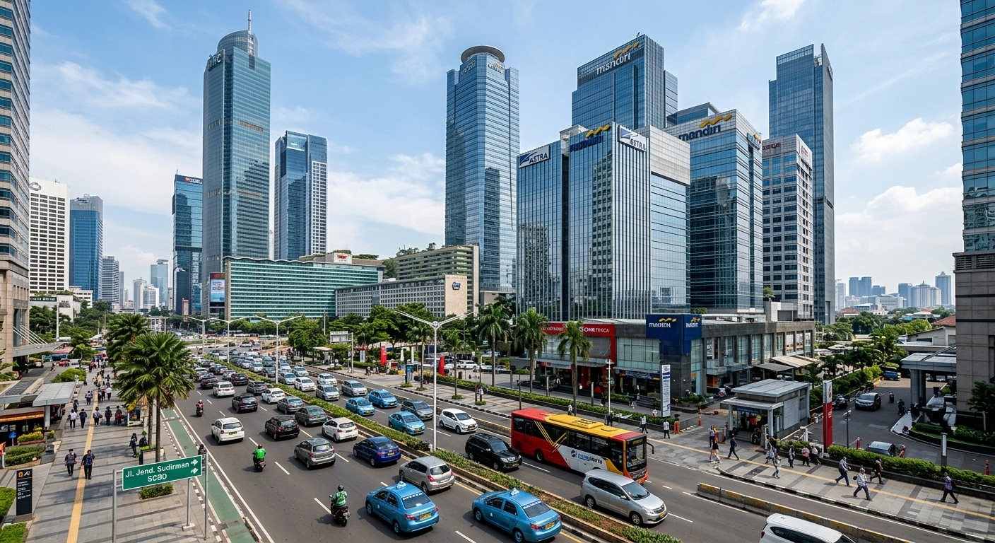 Suasana aktivitas perkotaan di kawasan pusat bisnis dan finansial Jakarta dengan latar deretan gedung pencakar langit. Pemerintah menargetkan pertumbuhan ekonomi Indonesia mencapai 6 persen pada 2027 yang didukung oleh percepatan kucuran investasi nasional.

Source:
Foto: Dok. Ilustrasi / klikindex.com